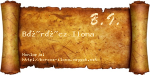 Böröcz Ilona névjegykártya