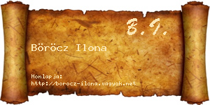 Böröcz Ilona névjegykártya