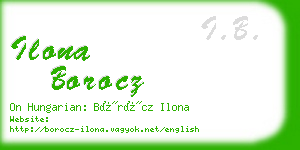 ilona borocz business card